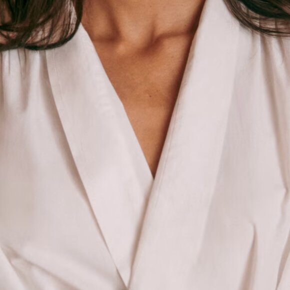 Sézane Kimono Style Tie Waist White Blouse - Picture 2 of 9